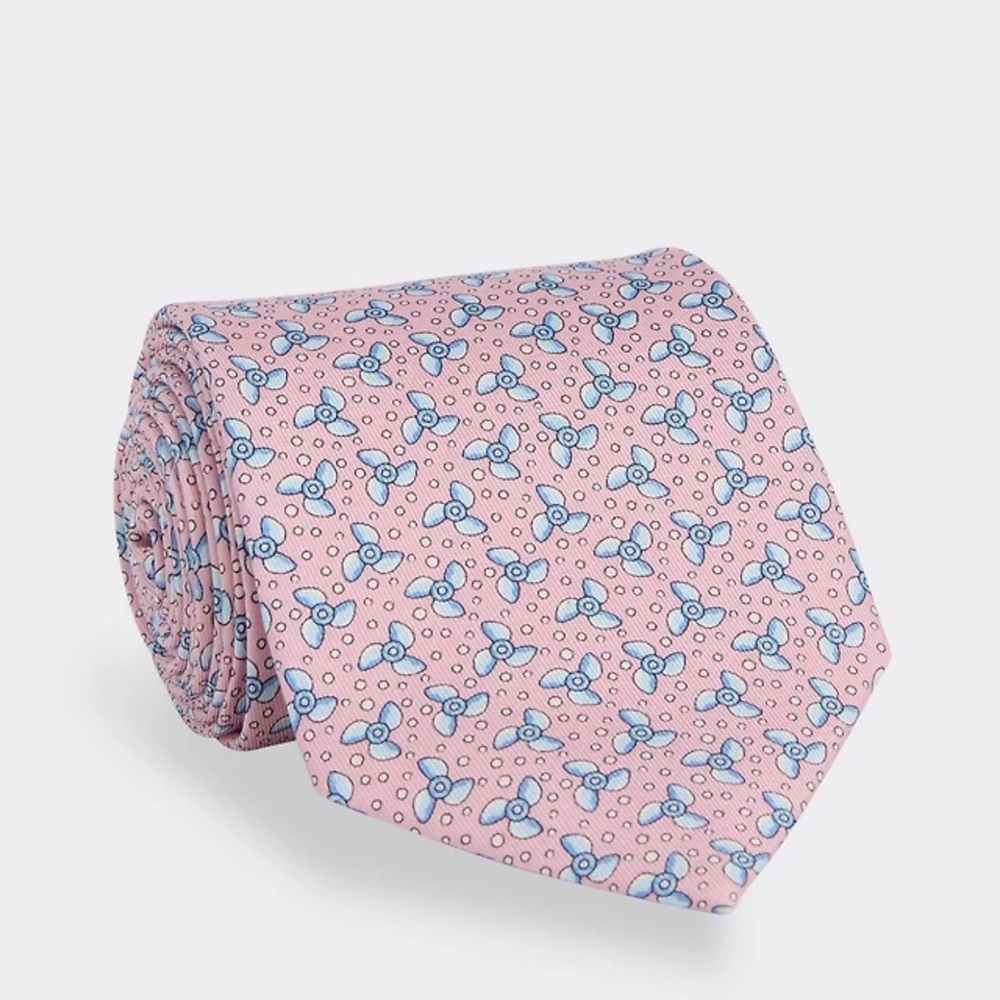 Vineyard Vines Pink and Blue propellers silk Geometric Tie